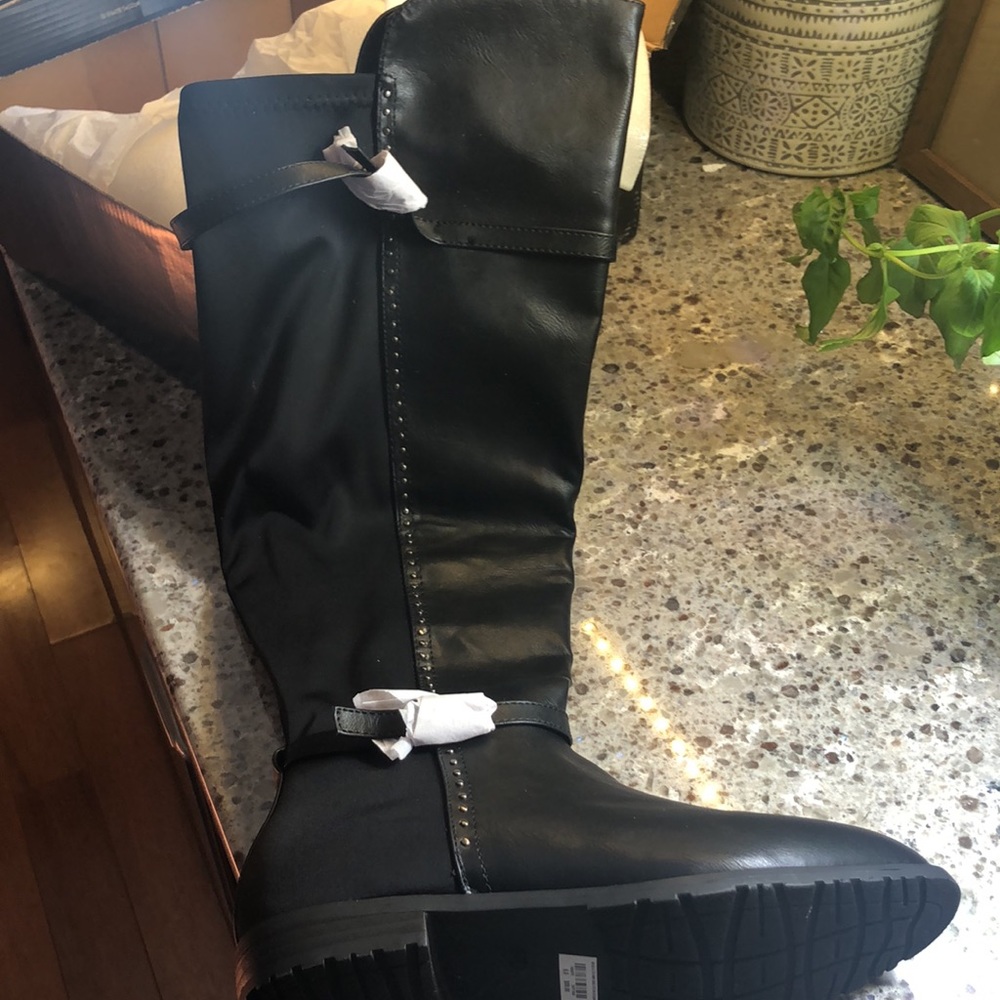 Torrid. Wide-Calf, black,over-the-knee black boot